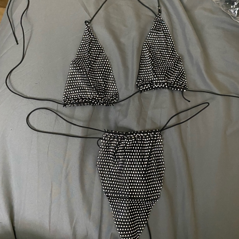 A sexy very glittery and sparkly two piece